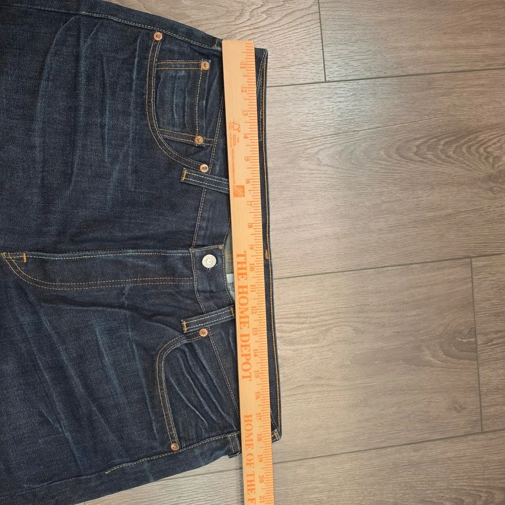Levis 501 J. Crew Mens Dark Wash Straight Leg Button Fly Jeans 36x32 Indigo